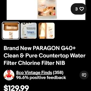 PARAGON G40+ Countertop Water Filter - White